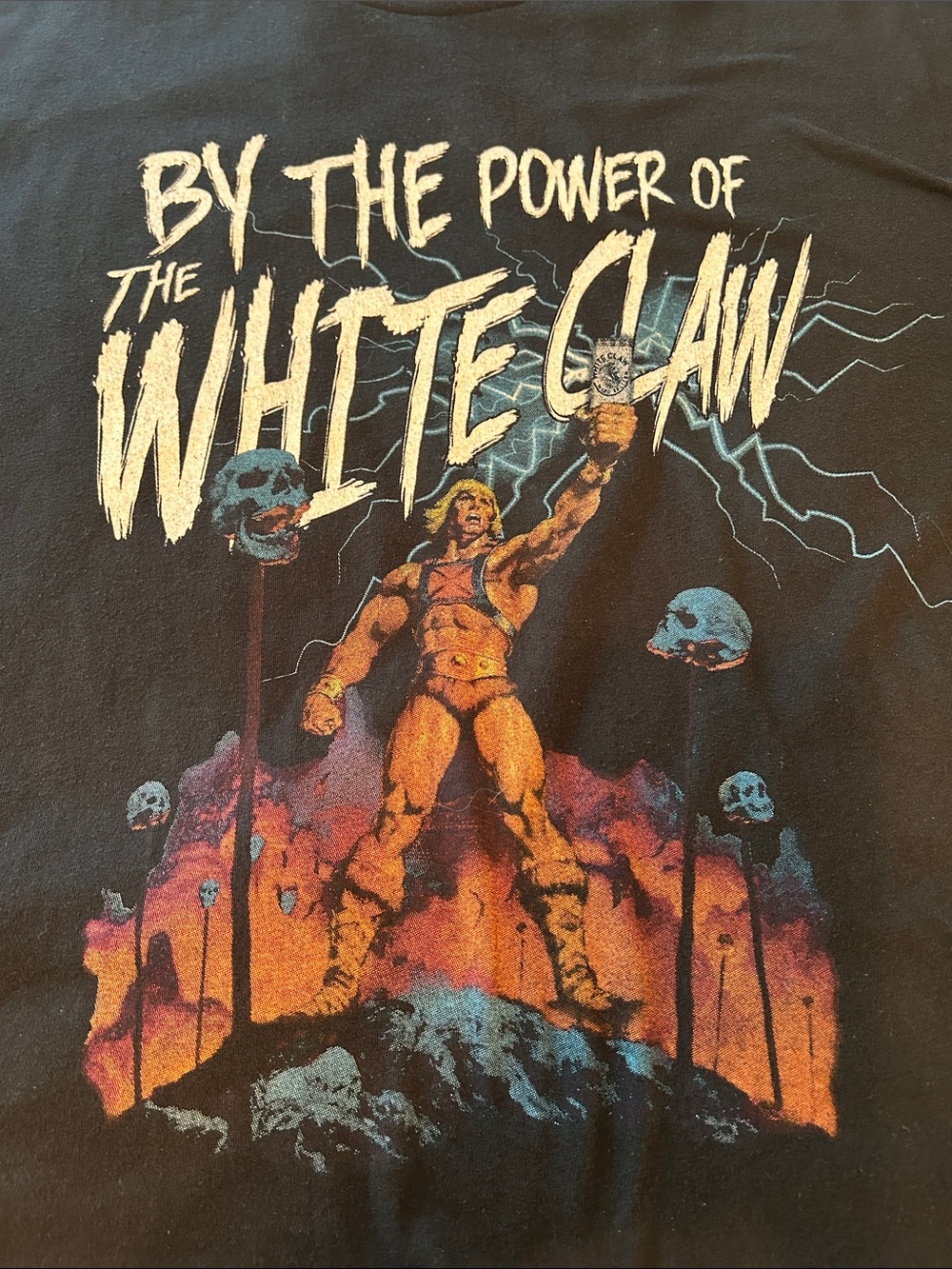 Men’s By The Power Of White Claw Black Graphic T-Shirt Size XL